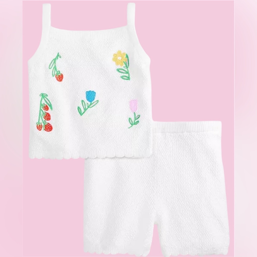 Epic Threads Toddler Girl Crochet Short Set White 2T New with Tags